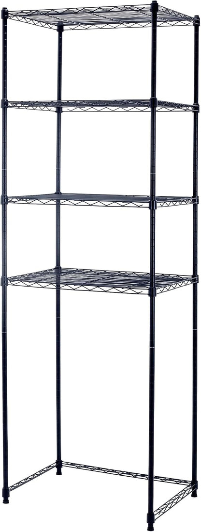 Zvyteay 4 Tier Mini Fridge Shelf Adjustable Height Storage Shelf Metal Storage Rack Mini Fridge and Microwave Stand for Dorm, Kitchen, Office, White