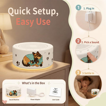 Kipcush White Noise Machine for Baby & Adults, 30 Soothing Sounds, Sleep Sound Machine with 8 Color Night Light, Memory Function, White Noise for Sleeping, Nursery, Office, Travel & Relaxation
