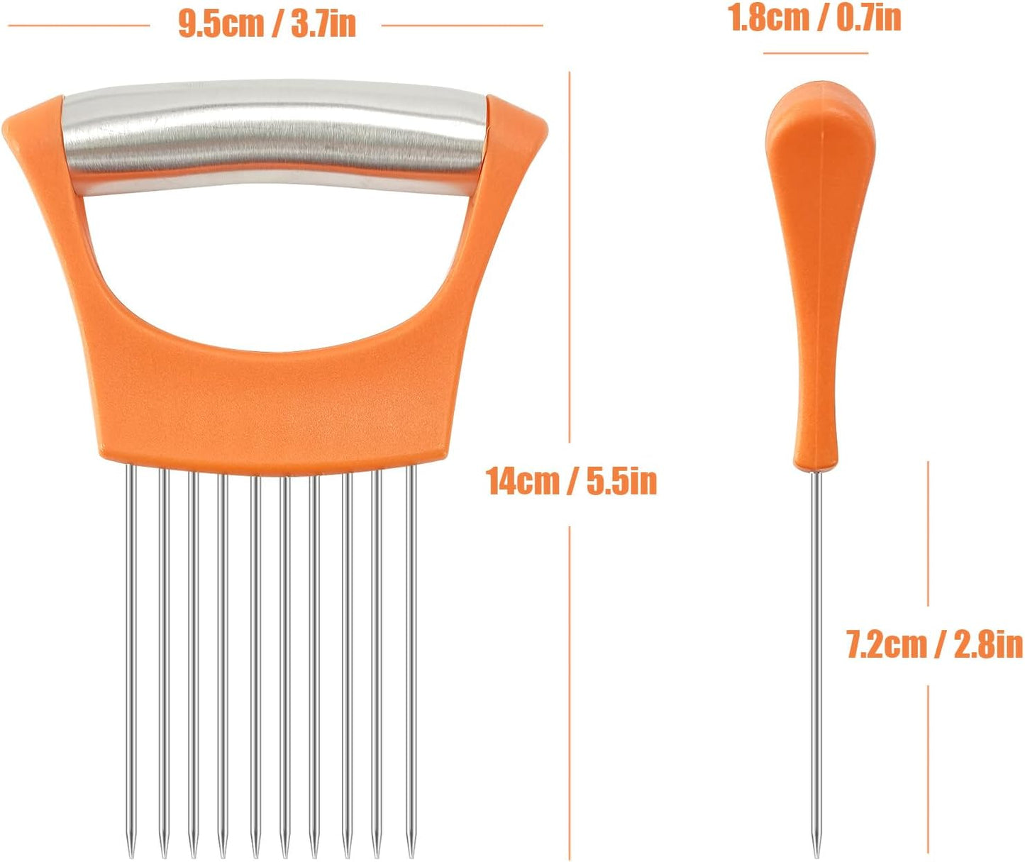 Stainless Steel Onion Holder for Slicing,Onion Slicer Holder,Kitchen Gadget | Green Onion Slicer Holder, Onion Cutter for Slicing of Onions, Tomatoes, Avocados, Eggs and Other Vegetables