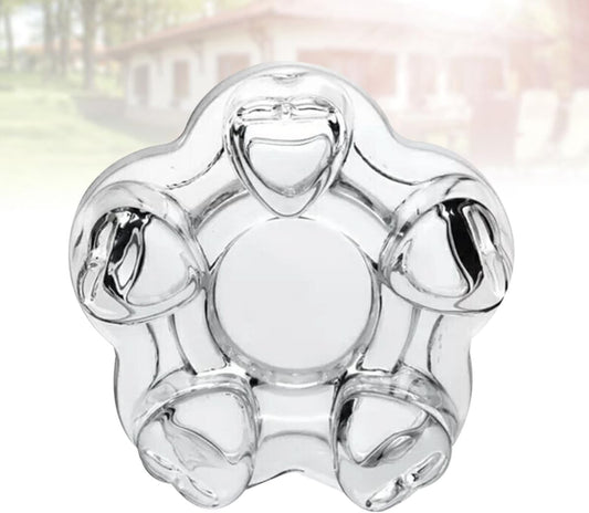 VOSAREA Heart Shape Glass Tea Pot Warmer Base with Heat Preservation and Candlestick Function, Creative Stylish Glass Base for Tea Pot Heating and Warmth