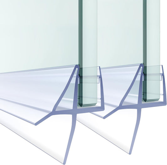 Shower Door Bottom Seal,2 PCS 3/8" x 36" | Shower Door Sweep for 3/8 Inch Glass,Frameless Glass Door Seal Strip,Stop Shower Leaks and Create a Water Barrier
