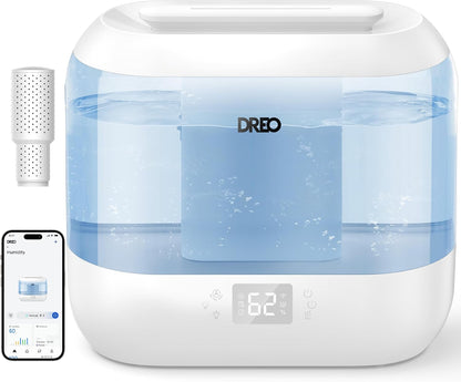 DREO Smart Humidifiers for Bedroom, 4L Cool Mist Humidifier
