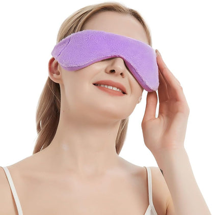 Moist Heated Eye Masks for Dry Eyes, Stye, Warm Compress for Sleeping | Purple, Microwavable Heating, Hot Compress for Relieve, Flaxseed Filling