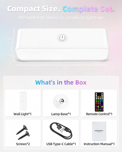 EZVALO Wireless RGB Light Bars, Rechargeable LED Mood Lights with Remote