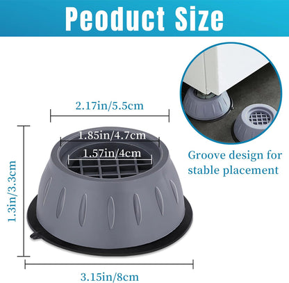 Anti Vibration Pads for Washing Machine,4 Pcs Reduce Noise Rubber Feet Pads for All Kinds of Furniture,Grey