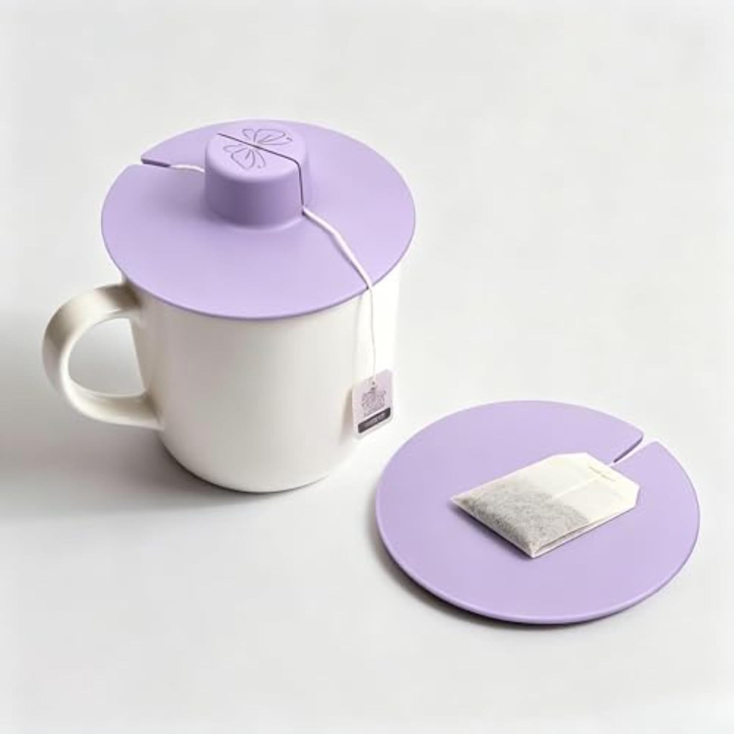 Silicone Tea Bag Holder for Mug to Prevent String Slipping, Light Green Tea Bag Squeezer Cover Lid, Reusable Teacup Steeping Accessory