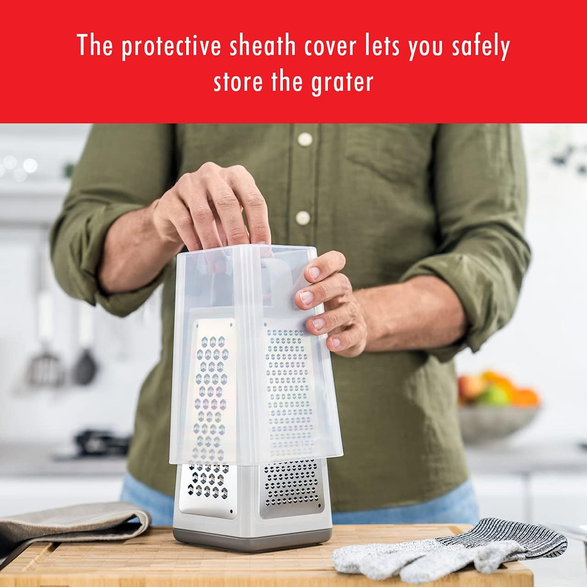 ZWILLING Z-Cut Multifunctional Grater, Mandoline, Faster Grating Technology, Zester, Rasp Grater, Slicer, Finger Guard, Grey