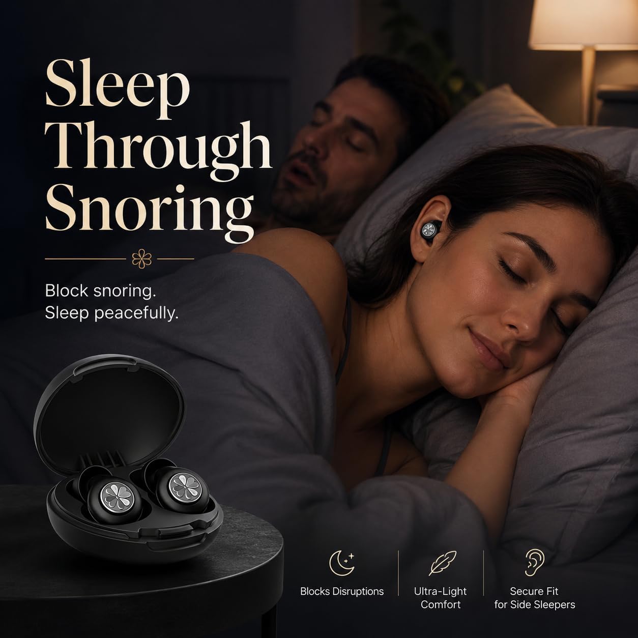 HEKKE 45dB Ear Plugs for Sleeping, Soft Silicone for Side Sleepers, 4 Sizes | Reusable soft silicone with XS/S/M/L sizes for side sleepers, concerts, flights and hotels; carrying case included.