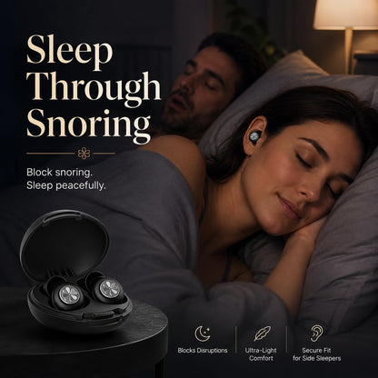 HEKKE 45dB Ear Plugs for Sleeping, Soft Silicone for Side Sleepers, 4 Sizes | Reusable soft silicone with XS/S/M/L sizes for side sleepers, concerts, flights and hotels; carrying case included.