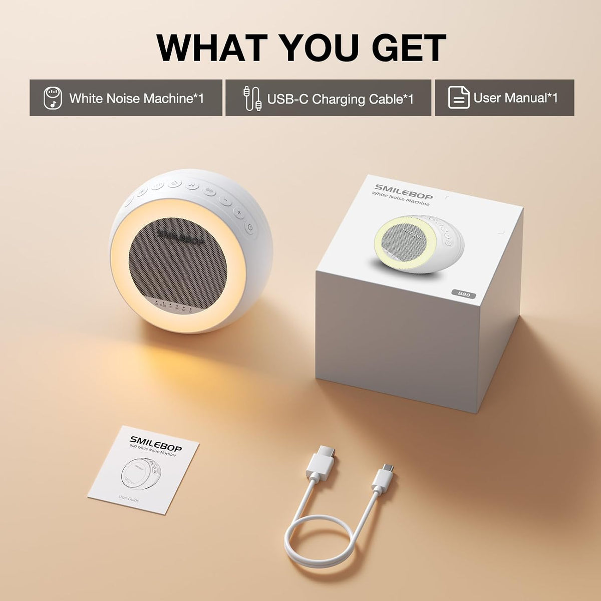 Sound Machine for Baby&Adults with Light, White Noise for Sleeping
