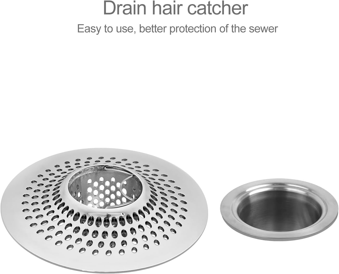 LEKEYE Drain Hair Catcher/Bathtub Shower Drain Hair Trap/Strainer Stainless Steel Drain Protector(Patented Product) | Stainless Steel
