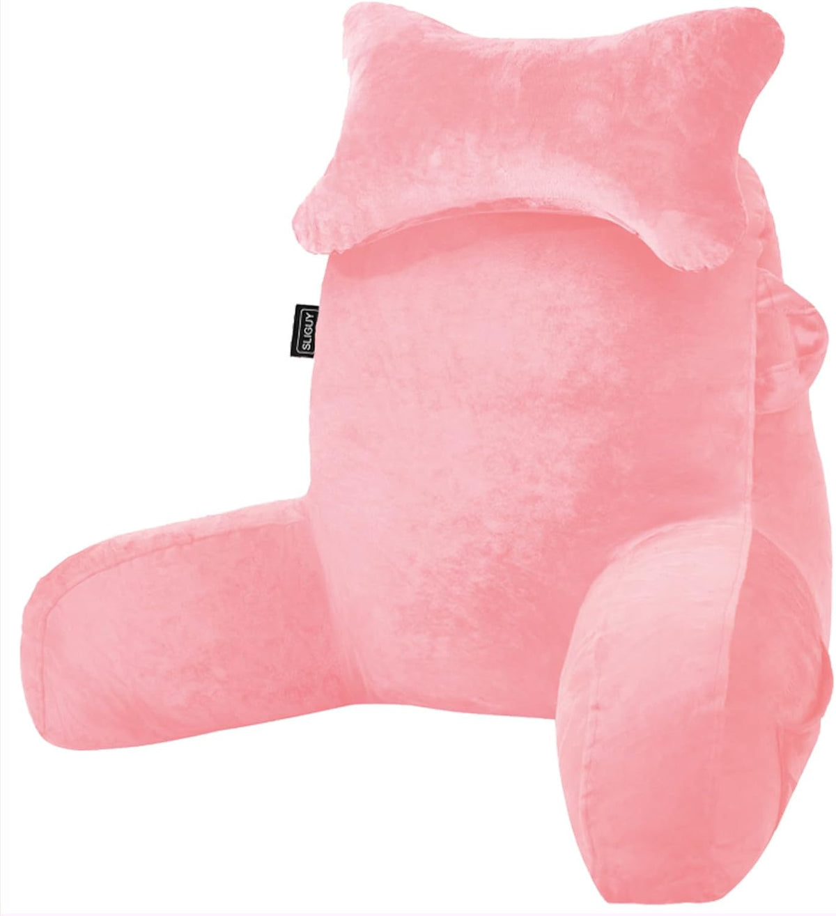 SLIGUY Reading Pillow for Sitting in Bed Couch Adult, Back Pillow with arm Support and Pockets, Adult Back Pillow Bed Chair for Bed Rest, Reading, Watching TV, Gaming for Boys and Girls Dark Grey