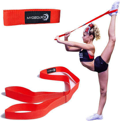 Cheerleading Flexibility Stunt Strap - Improve Stretching and Stunts for Cheer Dance Gymnastics & Physical Therapy – Stocking Stuffers Present for Kids Girls Adults - 12 Colors