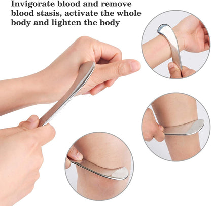 Gua Sha Scraping Tool Stainless Steel, Body Massage for Neck Back