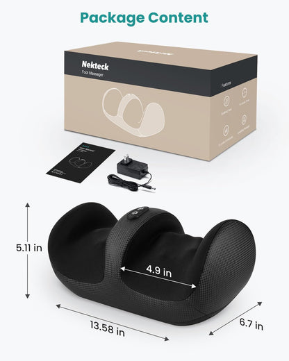 Nekteck Foot Massager with Heat & Foot Roller, Shiatsu Calf Leg Massager | for Circulation and Neuropathy Pain Relief for Feet Care Home Office Gadgets Relaxing Massage Tools Gifts for Women Men Dad