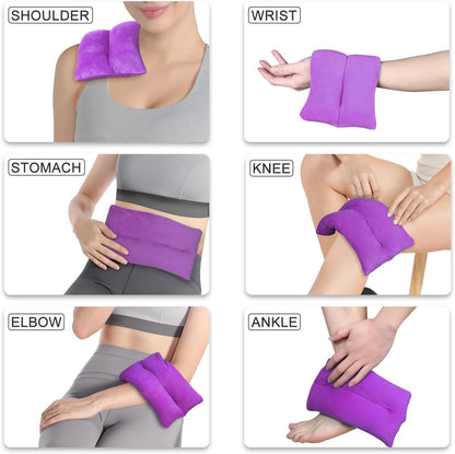 Atsuwell 6 x 11'' Microwave Heating Pad for Cramps & Joint Relief, Grey | Stomach & Neck Stress Relief , Hot or Cold Therapy, Rice Microwavable Heat Pack, Unscented Moist Pad for Women & Men