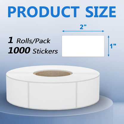 1000 Pcs 1"x2" Blank Removable Freezer Labels for Food Containers | Waterproof Food Storage Labels for Containers, Oil Resistant No-Residue Left for Kitchen Restaurants Grocery Stores Markets