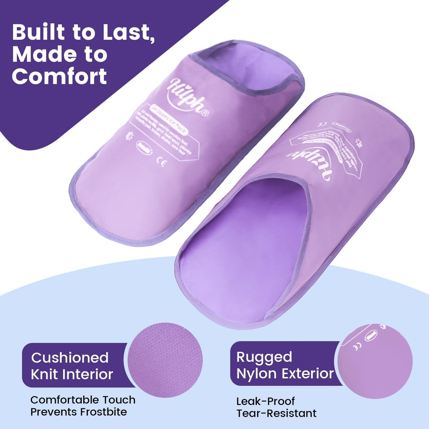 Hilph Foot Ice Pack Slippers, 1 Pair Ice Pack for Feet & Toes Pain Relief | Reusable Hot Cold Therapy for Plantar Fasciitis, Gout, Bunions, Neuropathy Relief, Surgery Recovery, HSA Eligible FSA, Blue