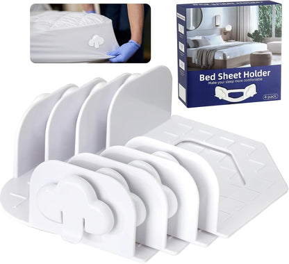 Bed Sheet Holders for Corners, Fitted Sheet Clips Keep Sheets Firm & Tight, Mattress Sheet Holder Strap Grippers