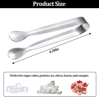 16 Pack Mini Sugar Tongs Stainless Steel Mini Serving Tongs Appetizer Tongs for Candy Buffet, Tea Party, Wedding Ice Tongs for Small Foods, Ice Cubes, Canapés