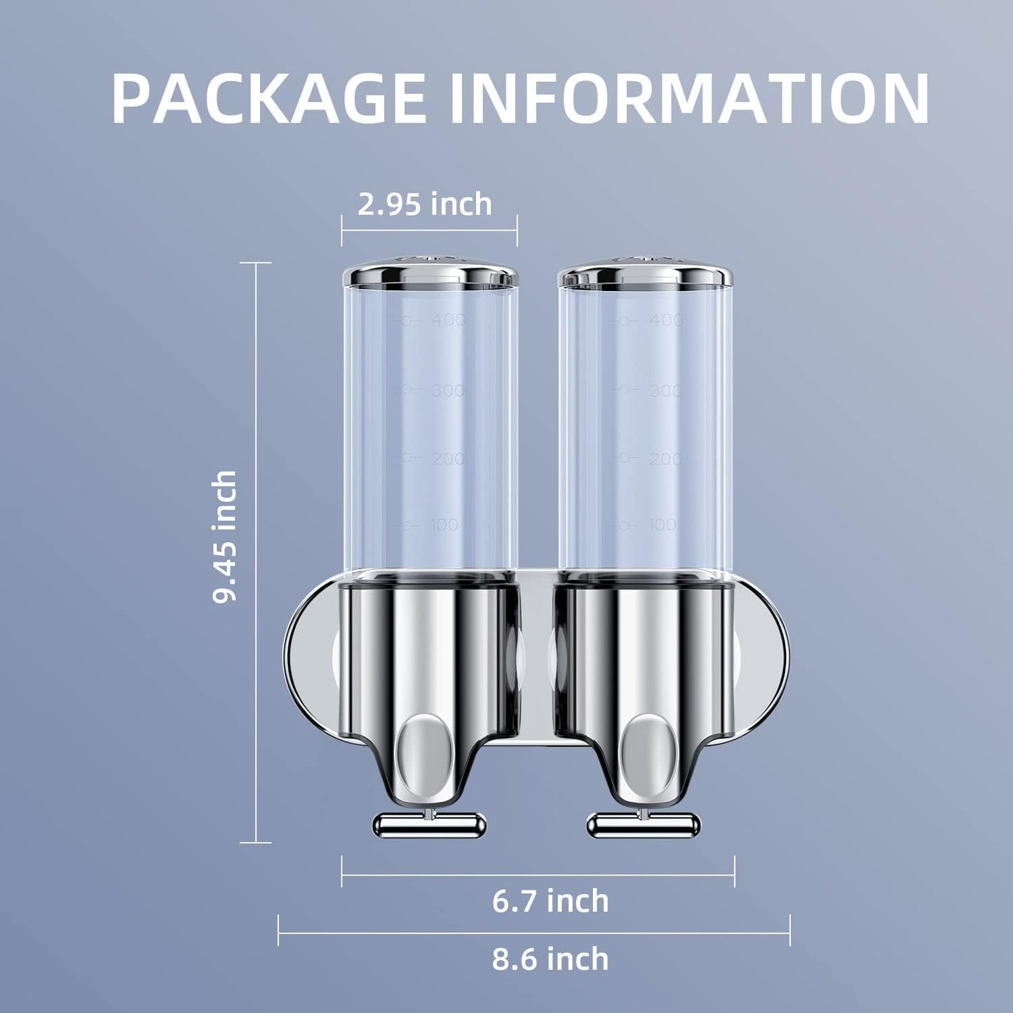 Shower Soap Dispenser,Shampoo and Conditioner Dispenser | Shower Dispenser 3 Chamber No Drill,Wall Mounted Refillable Bottles,Shower Accessories for Bathroom,RV&Hotel,16.9 oz 3 in 1