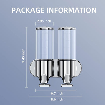 Shower Soap Dispenser,Shampoo and Conditioner Dispenser | Shower Dispenser 3 Chamber No Drill,Wall Mounted Refillable Bottles,Shower Accessories for Bathroom,RV&Hotel,16.9 oz 3 in 1