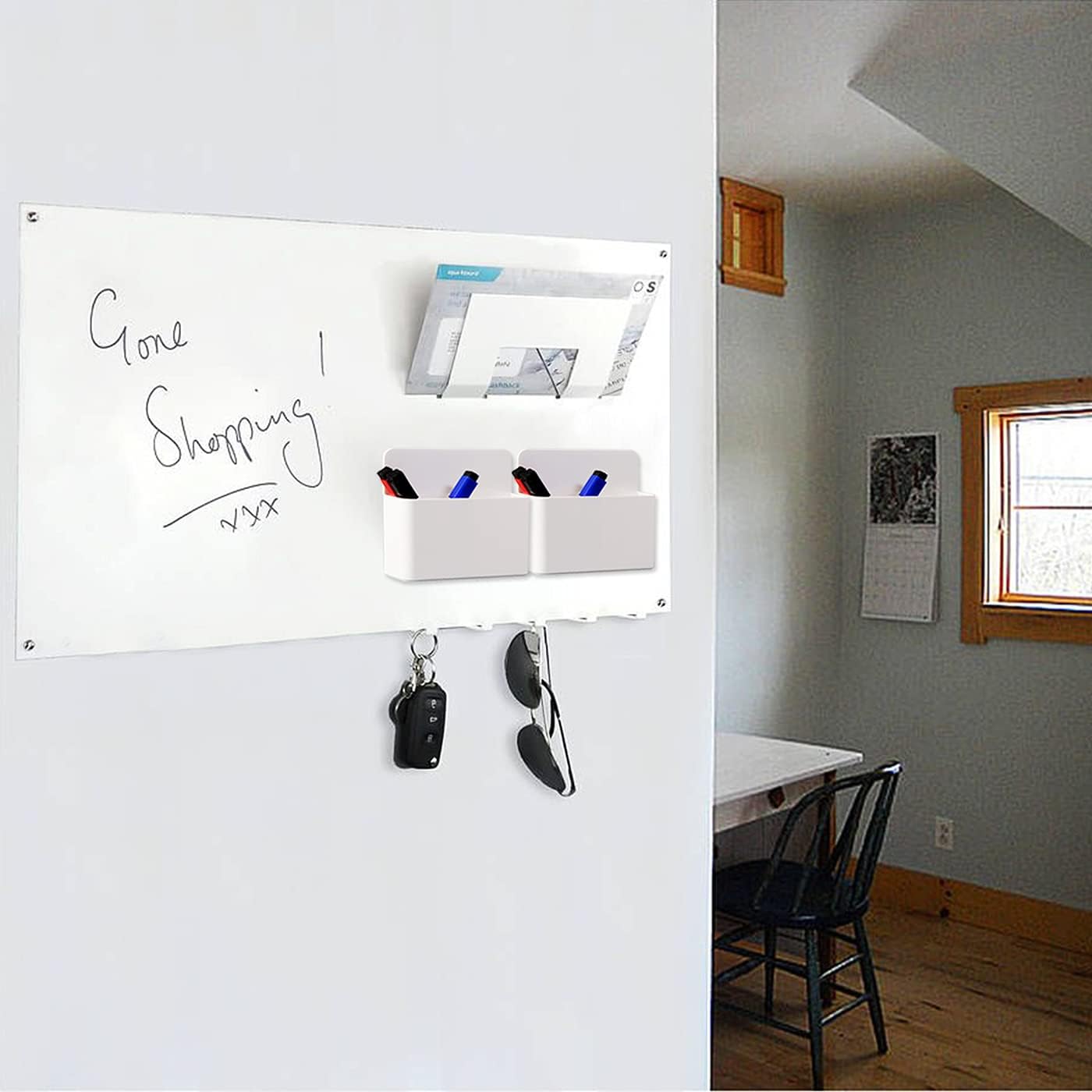 Magnetic Dry Erase Marker Holder - Multi-Surface Pen & Marker Holder for Fridge, Whiteboard, Locker - School, Office, Home - 1 Pack, Black