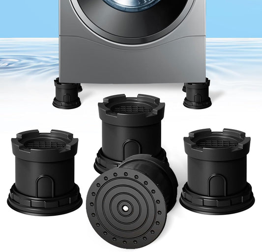 4Pcs Anti Vibration Pads for Washing Machine, Reduce Washer Dryer Moving | Washer and Dryer Pedestals,Prevents Noise Vibration Transfer, Antivibration Stabilizer Support Feet (Increase1.8in)