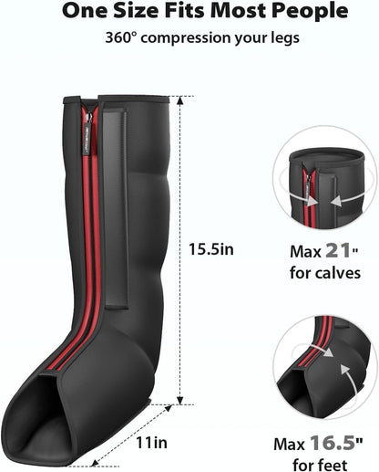 CINCOM Leg Massager for Circulation and Pain Relief, FSA - HSA | Air Compression Massager for Foot and Leg 3 Modes 3 Intensities Helpful for Lymphedema Edema Restless and Relaxation