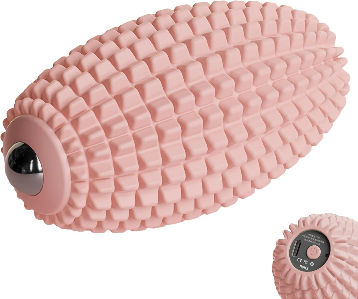 Vibrating Massage Ball for Plantar Fasciitis, Silicone Trigger Point, Myofascial Massage Ball, Deep Tissue Roller for Back, Shoulder, Foot, Muscle Recovery, Hip & Psoas Release Tool (Blue)