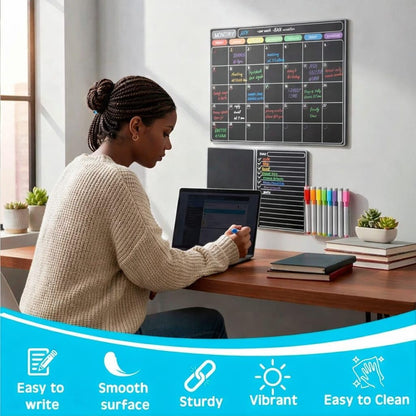 3 Pack Magnetic Dry Erase Calendar for Refrigerator Monthly, Weekly & Daily Fridge Planner Board for Meal Planning, Grocery Lists, to Do Notes, Family Schedule & Chore Chart Organizer