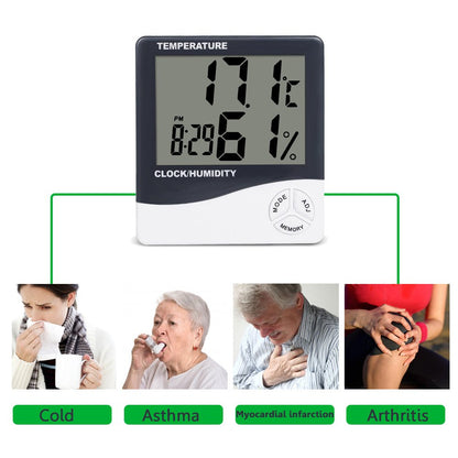 Mengshen Digital Hygrometer Thermometer, Indoor & Outdoor Temperature Monitor, Home Office Temp Humidity Gauge Meter - LCD Display, Battery Included - TH03