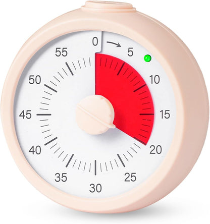 Visual Timer for Kids 60 Minute Countdown Timer Rainbow Disk Desk Timer Clock for Classroom Study Office Kitchen with Silent Operation (Purple)