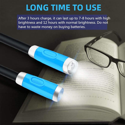 Neck Reading Light, Book Light for Reading in Bed, 3 Modes USB Rechargeable Hands Release Reading Lamp for Reader Knitting Camping Repairing (Pink)