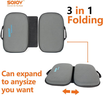 Sojoy iGelComfort 3 in 1 Foldable Gel Seat Cushion Featured with Memory Foam (A Must-Have Travel Cushion! Smart, Easy Travel Cushion) (Size: 18.5“ x 15" x 2")