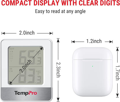 TempPro TP49 3 Pack Digital Hygrometer Indoor Thermometer | Humidity Meter Mini Hygrometer with Temperature and Humidity Monitor Outdoor and Room Thermometer Weather Station