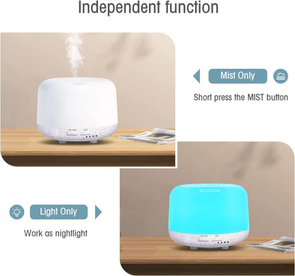 300ML Remote Control Air Diffusers for Essential Oil, Aroma Ultrasonic Scent Diffuser, Aromatherapy Humidfier Diffuser, 7 Color Changing LED Light, Auto-Off, Timer for Home, Room, Office, Kids