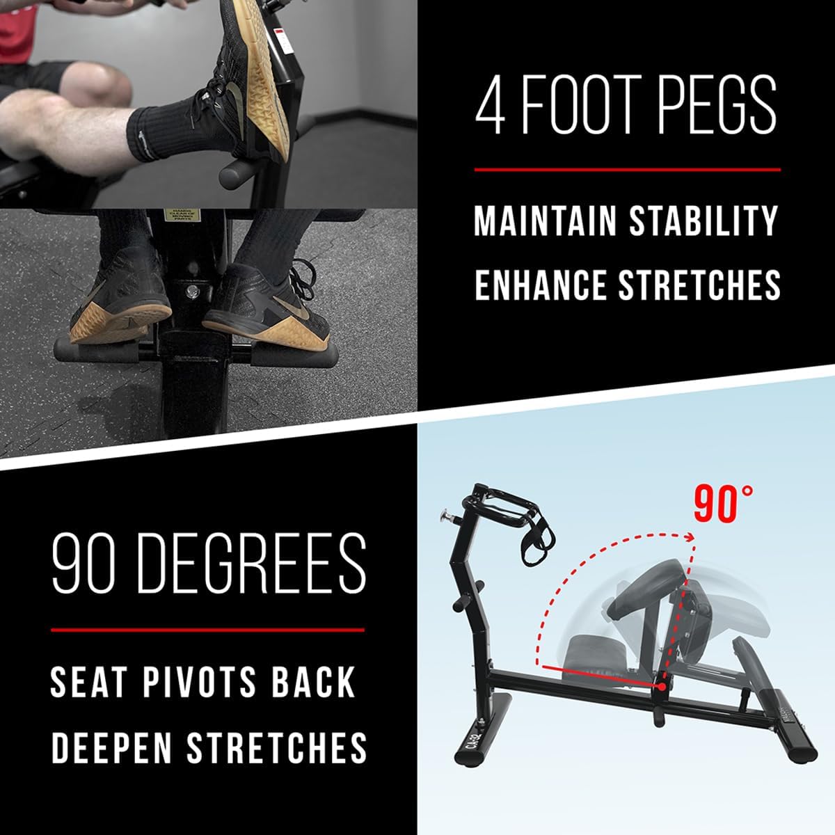 Valor Fitness Back Stretch Machine - Total Body Leg Stretching Equipment Home Gym Flexibility Therapy Workout Max Weight 350 Pounds - Straps Included