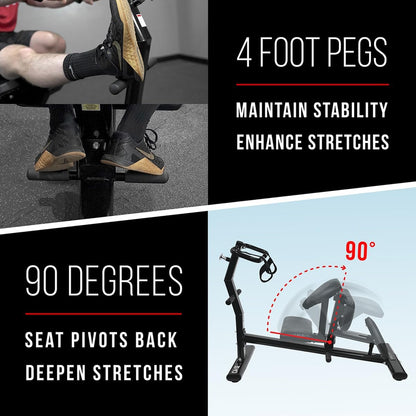 Valor Fitness Back Stretch Machine - Total Body Leg Stretching Equipment Home Gym Flexibility Therapy Workout Max Weight 350 Pounds - Straps Included