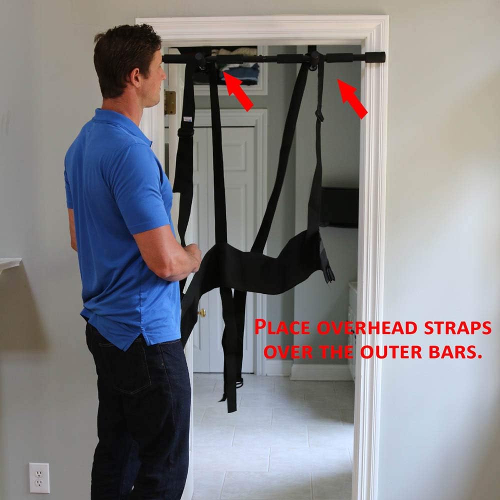 Sit and Decompress Back Stretcher 3 Minutes A Day Lumbar Traction Spinal Decompression - Inversion Table Alternative (Small Harness No Bar)