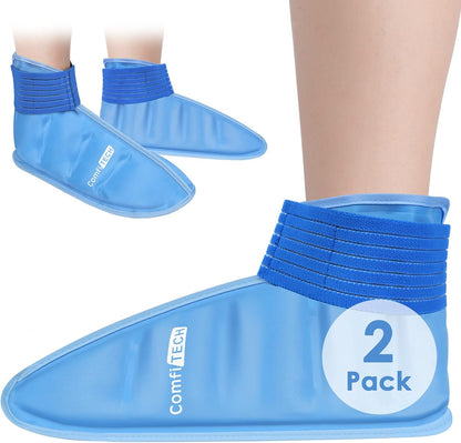 ComfiTECH Foot Ice Pack Wrap for Feet, Cooling Boot for Ankle, Cold Heel Pad for Plantar, Medium | Cold Heel Pad for Plantar, Reusable Cold Gel Relieves Plantar Fasciitis Soreness