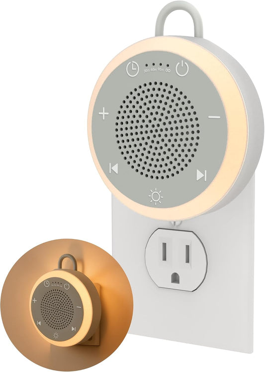 Babelio Pluggy White Noise Machine, Wall Plug-in & Rechargeable, 20 Sounds | Auto-Off Timer, 520mAh Battery, Noise Blocker for Office Privacy, Sleep Aid for Adults & Baby, Easy To Pack And Carry