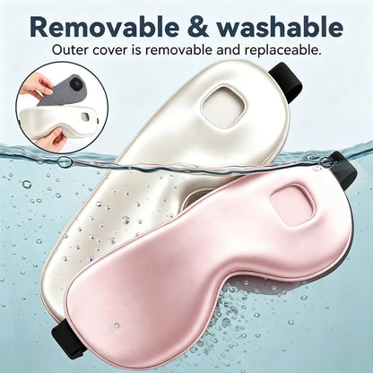 Heated Eye Mask - Cordless Eye Mask for Dry Eyes, Eye Relief, Eye Heating pad Improved Sleep,Travel, Office, Includes Removable and Washable Shells
