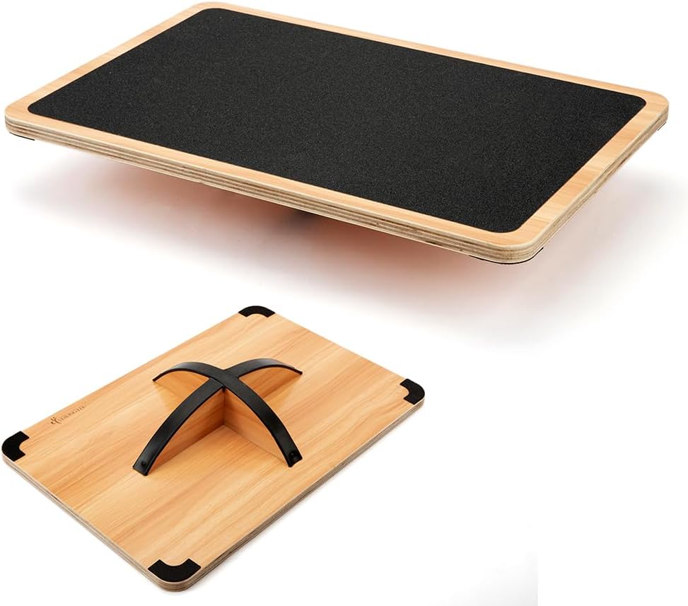 StrongTek Wooden Balance Board, Basic Rocker or Advanced 360° Wobble | Beginner-to-Advanced Options, Non-Slip Surface, Ankle Rehab, Physical Therapy, Core Stability and Balance Training