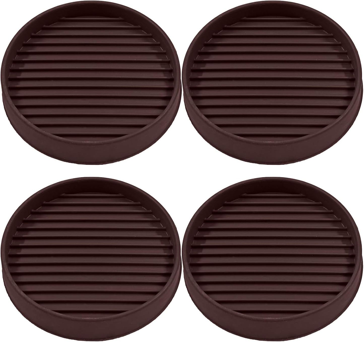 Bonsicoky 8 Pcs 2 Inch Round Rubber Furniture Caster Cups | Non Slip, Anti-Sliding Floor Grip, For Couch Chair Feet, Black