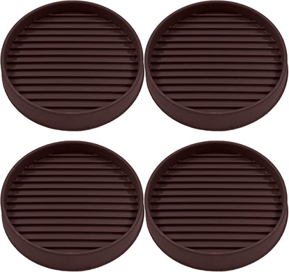 Bonsicoky 8 Pcs 2 Inch Round Rubber Furniture Caster Cups | Non Slip, Anti-Sliding Floor Grip, For Couch Chair Feet, Black