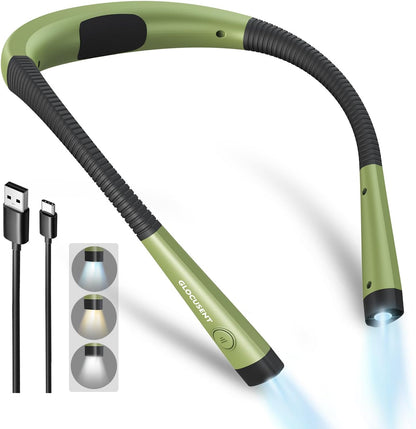Glocusent Upgraded LED Neck Reading Light, Book Light for Reading in Bed