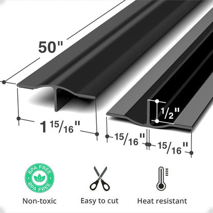 Silicone Stove Gap Cover X-Protector - 50"x1" Premium Counter Gap Filler | Self-Adhesive Guard Between Stove and Counter - Heat Resistant Oven Counter Gap Protector - Stove Top Spill Guard