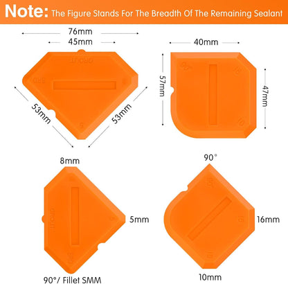 Outus 2 Pieces Caulking Tool Set Silicone Sealant Grout Tool for Kitchen Bathroom Floor Sealant Sealing(Orange)
