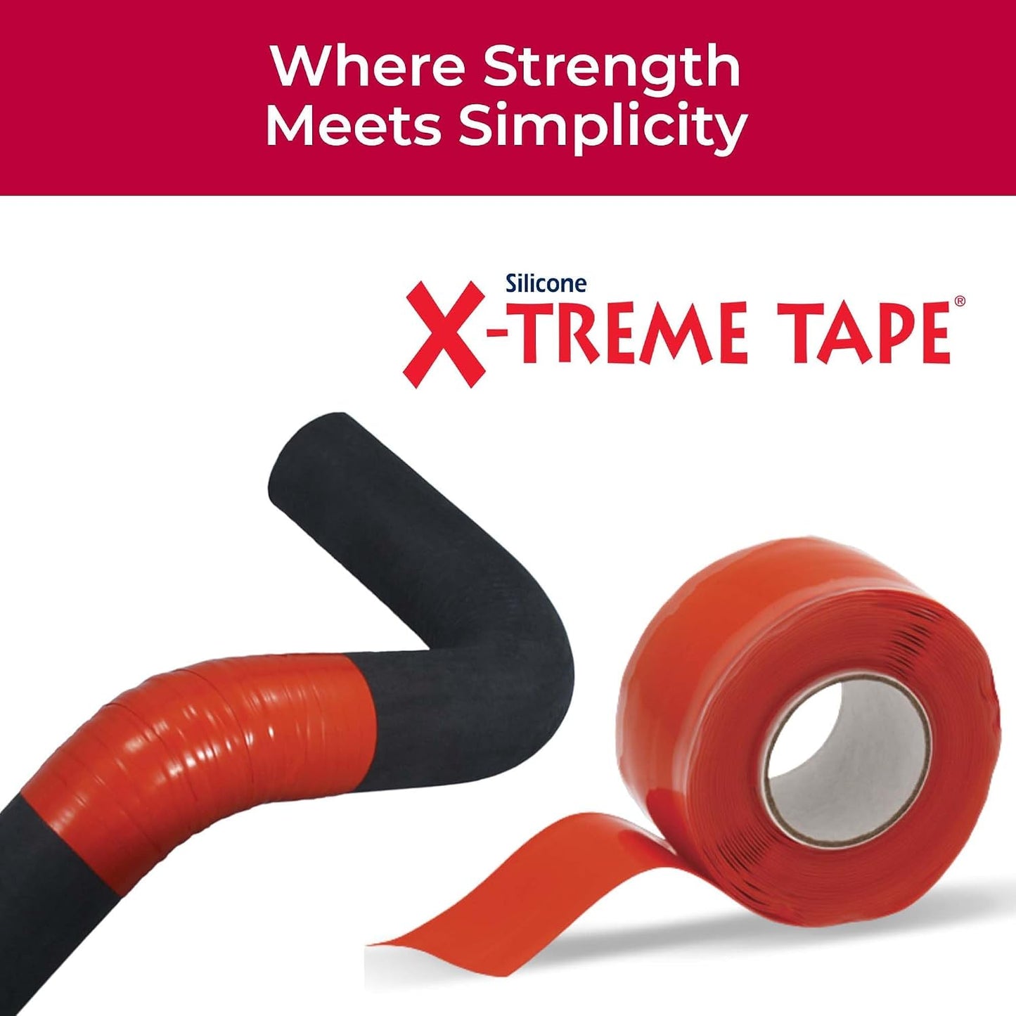X-Treme Tape Self Fusing Silicone Tape - 1" x 10 Ft Roll - White | Heavy Duty Rubber Electrical Tape, Waterproof, For Automotive, Hose, Pipe, Outdoor & Emergency Repairs, Insulating, Flexible